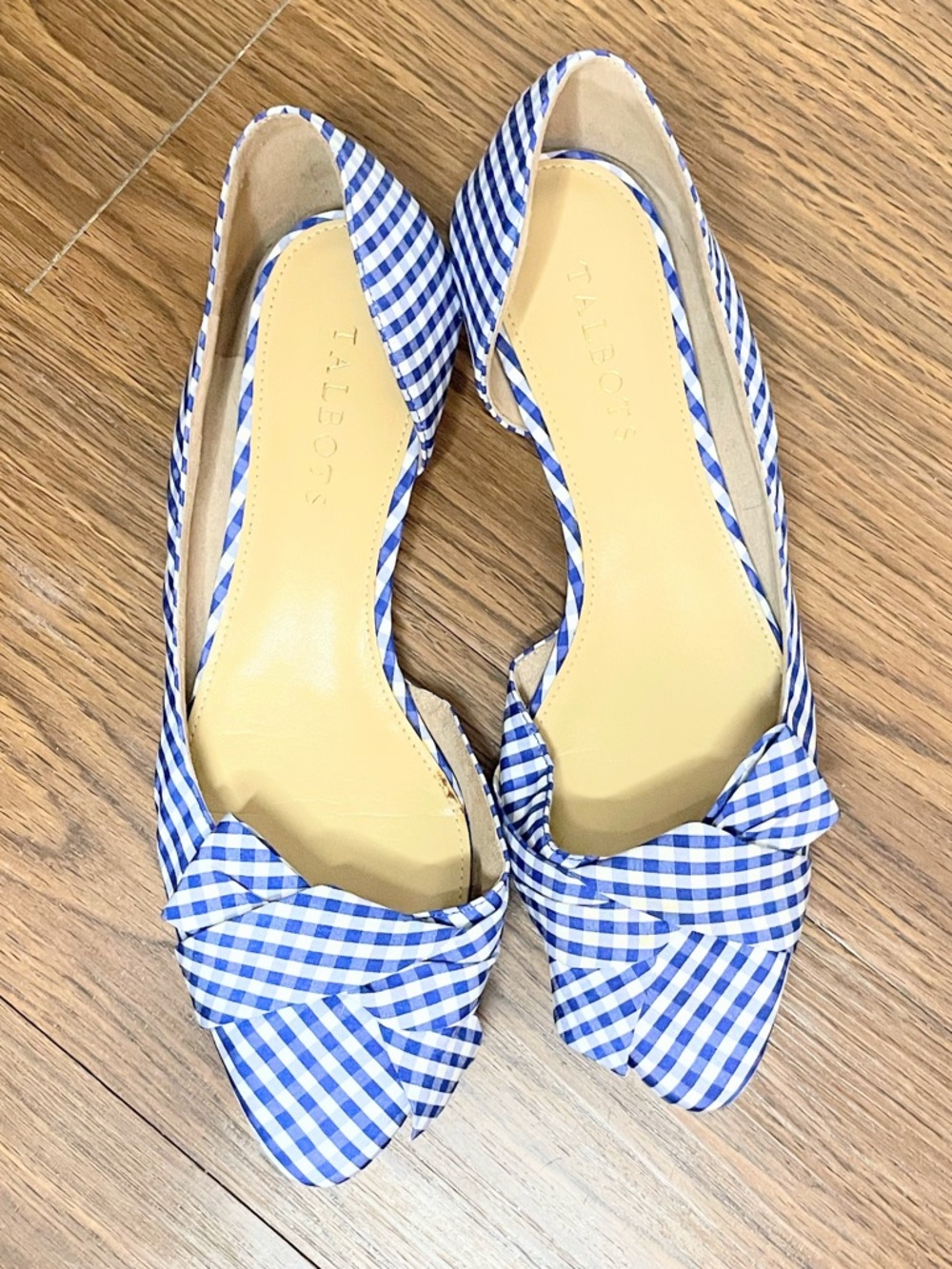 Talbots Gingham D’Orsay Bow Flats Coastal Grandmillennial Size 8 - Picture 4 of 11